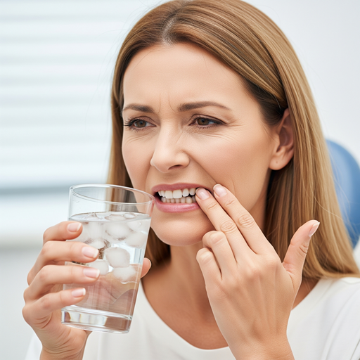 Image d'une femme se tenant la joue car elle souffre des dents
